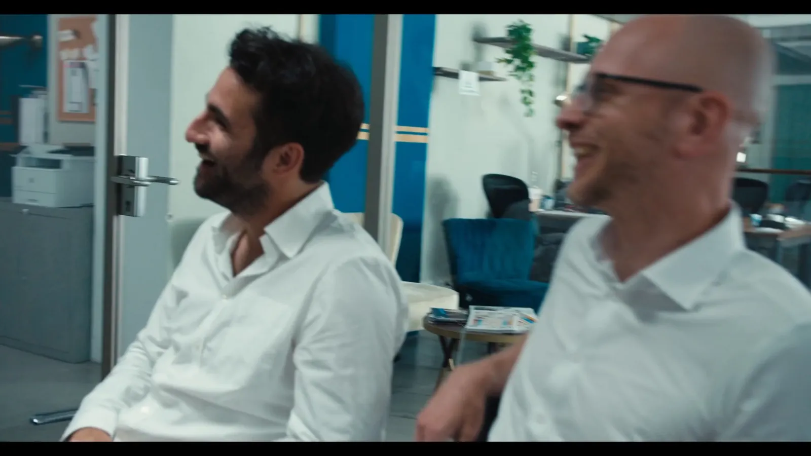 Still from Syntax Error: the founder on stage during the failing pitch